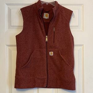 Carhartt Burgundy Zip-Up Vest Size S